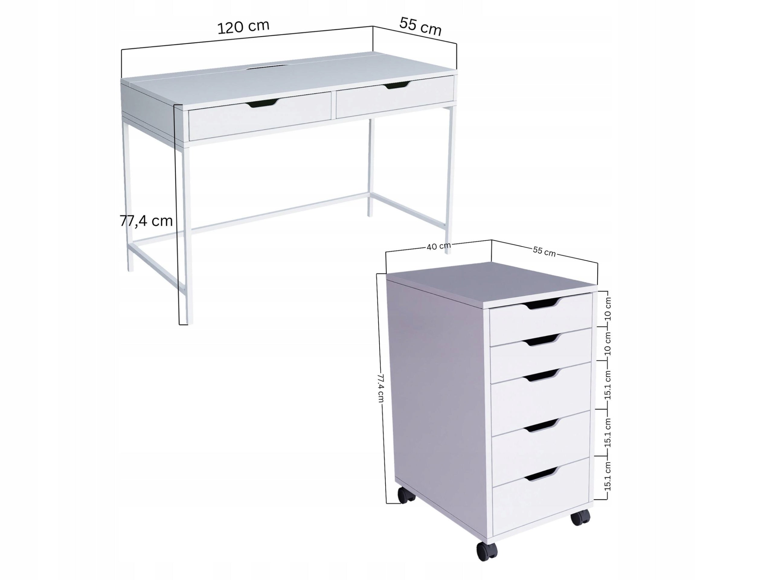 Desk - Durun Set (white) Furniture color white