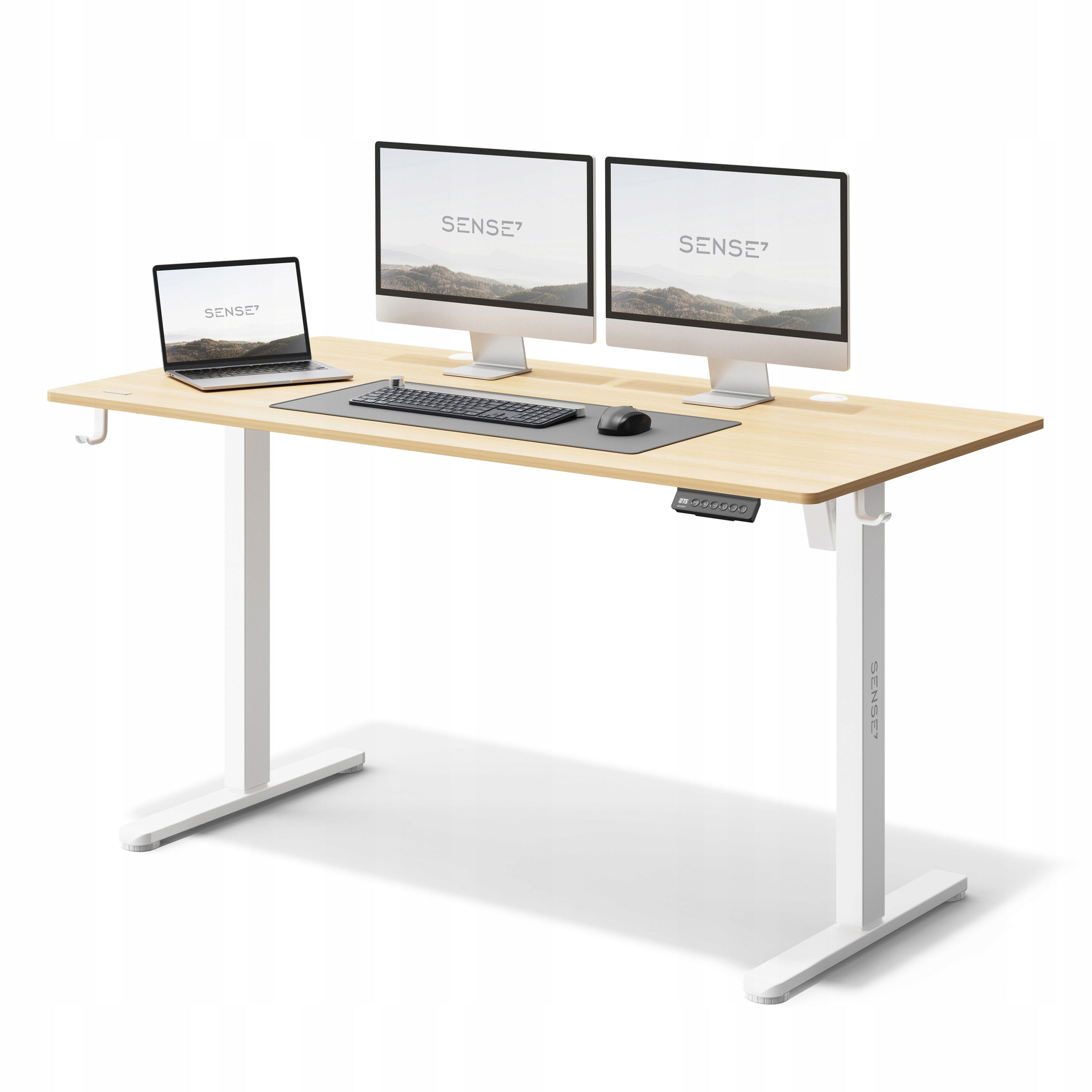Desk Electrically Adjustable 140x70cm Height Adjustment 72-118cm SENSE7
