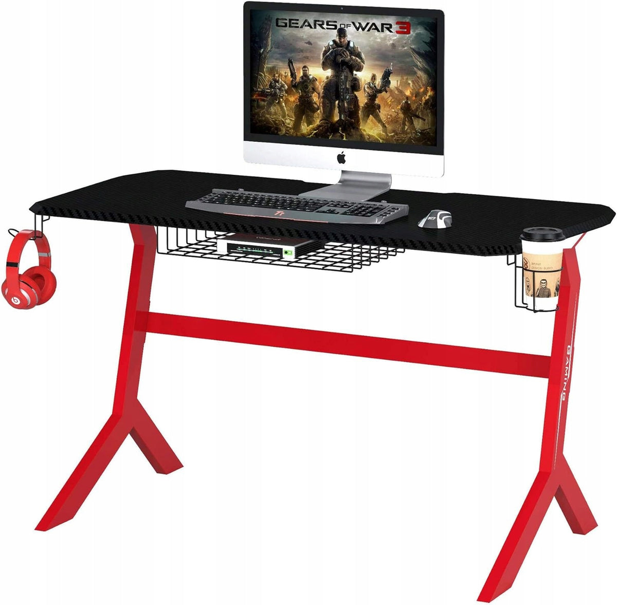 Desk Ergonomic Gaming Computer Carbon Piranha