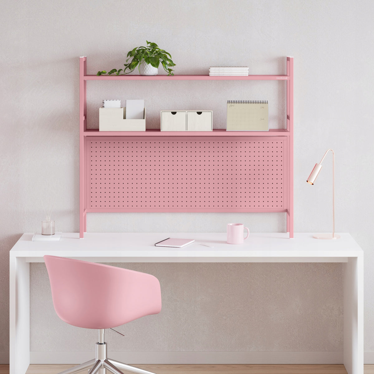 Desk Extension 115 cm Perforated Metal JAN NOWAK WENDY Pink Packaging status original