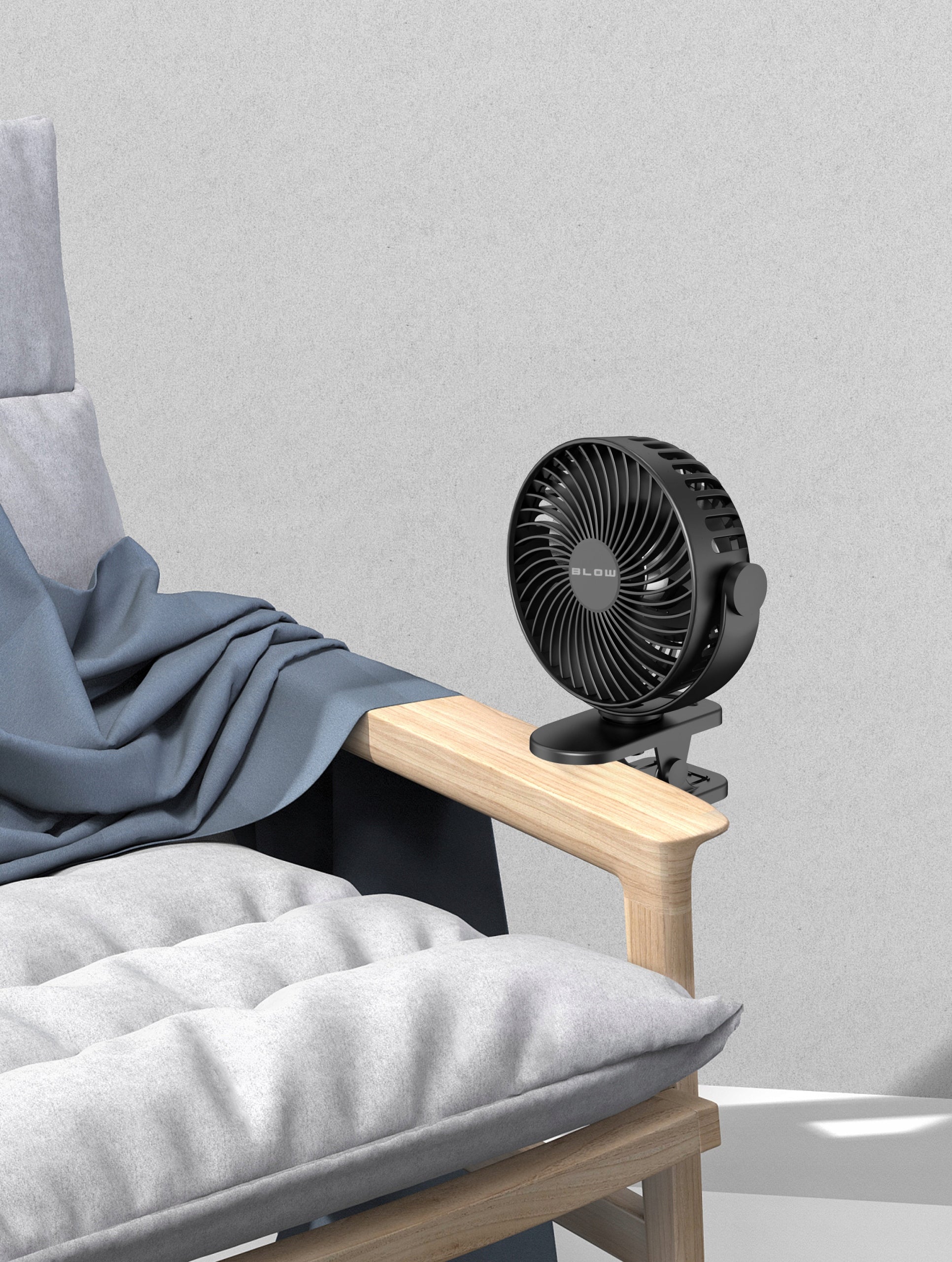 Desk Fan Mini Portable Battery Operated 3W 21cm 4 Modes with Clip Manufacturer code 44-505#