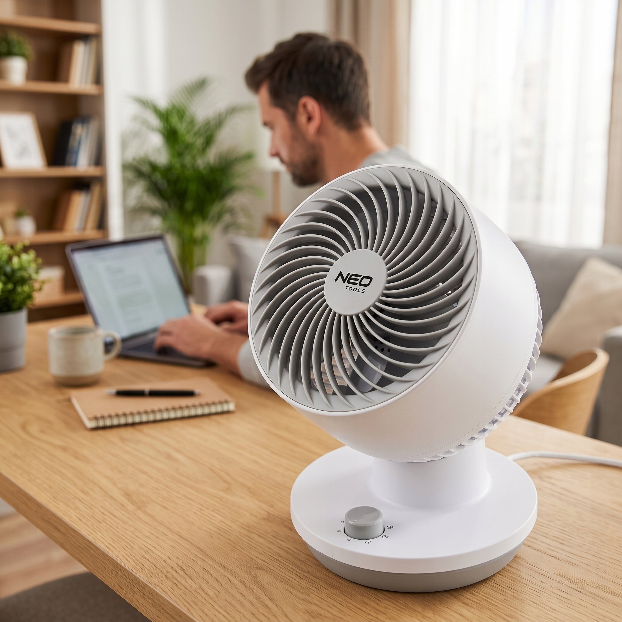 Desk Fan NEO TOOLS 90-016 White 45 W 3 Speeds For Home Office Manufacturer code Wentylator Biurkowy NEO TOOLS 90-016 Biały 45