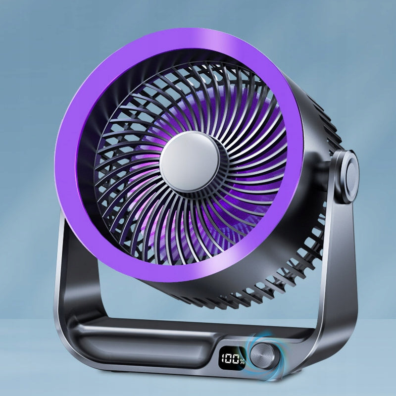 Desk Fan Portable Silent Fan Rechargeable USB 4000 mAh Manufacturer code Wentylator biurkowy cichy oscylacja 3 tryby