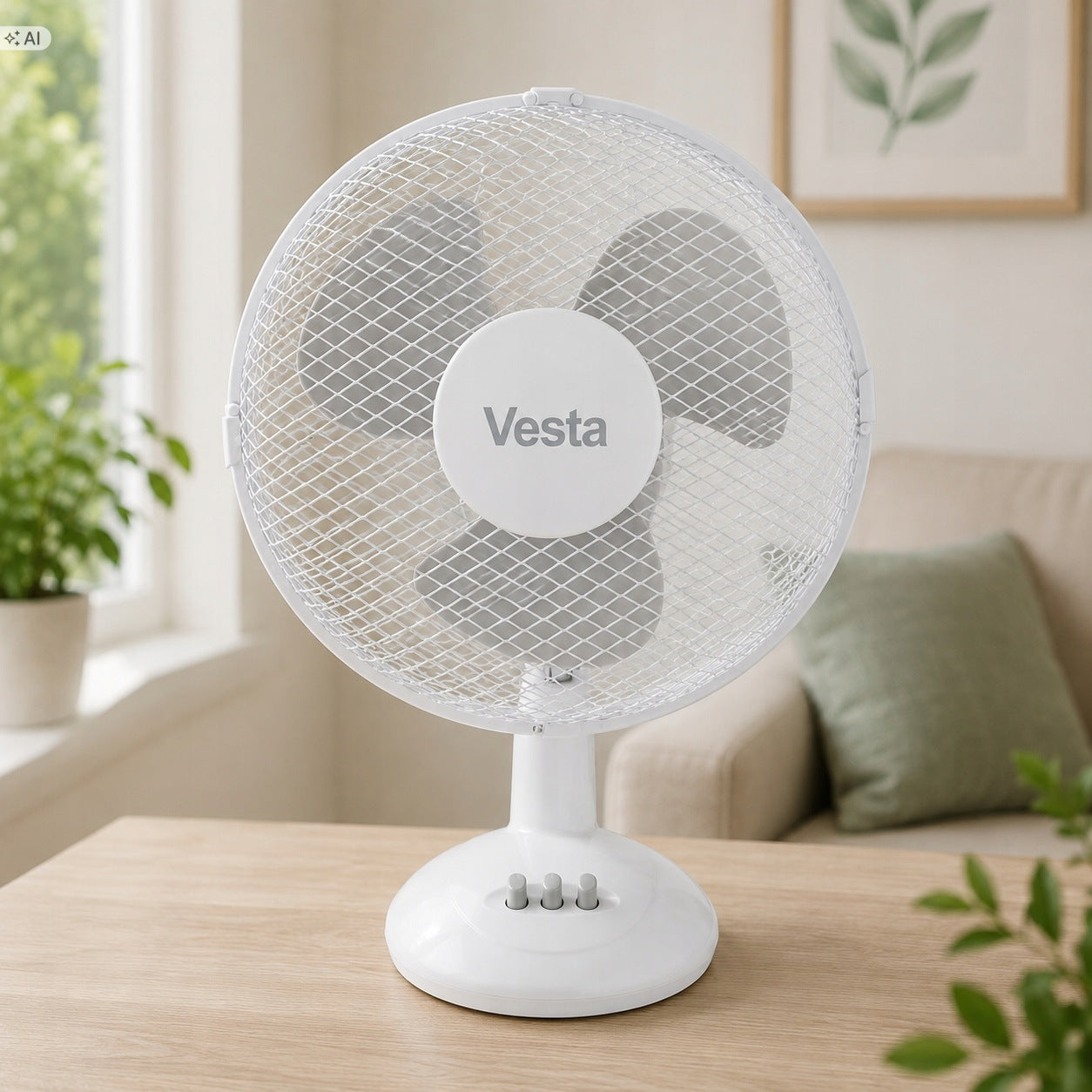 Desk Fan Portable Windmill Quiet Powerful 2 Modes Office Oscillation Brand Vesta