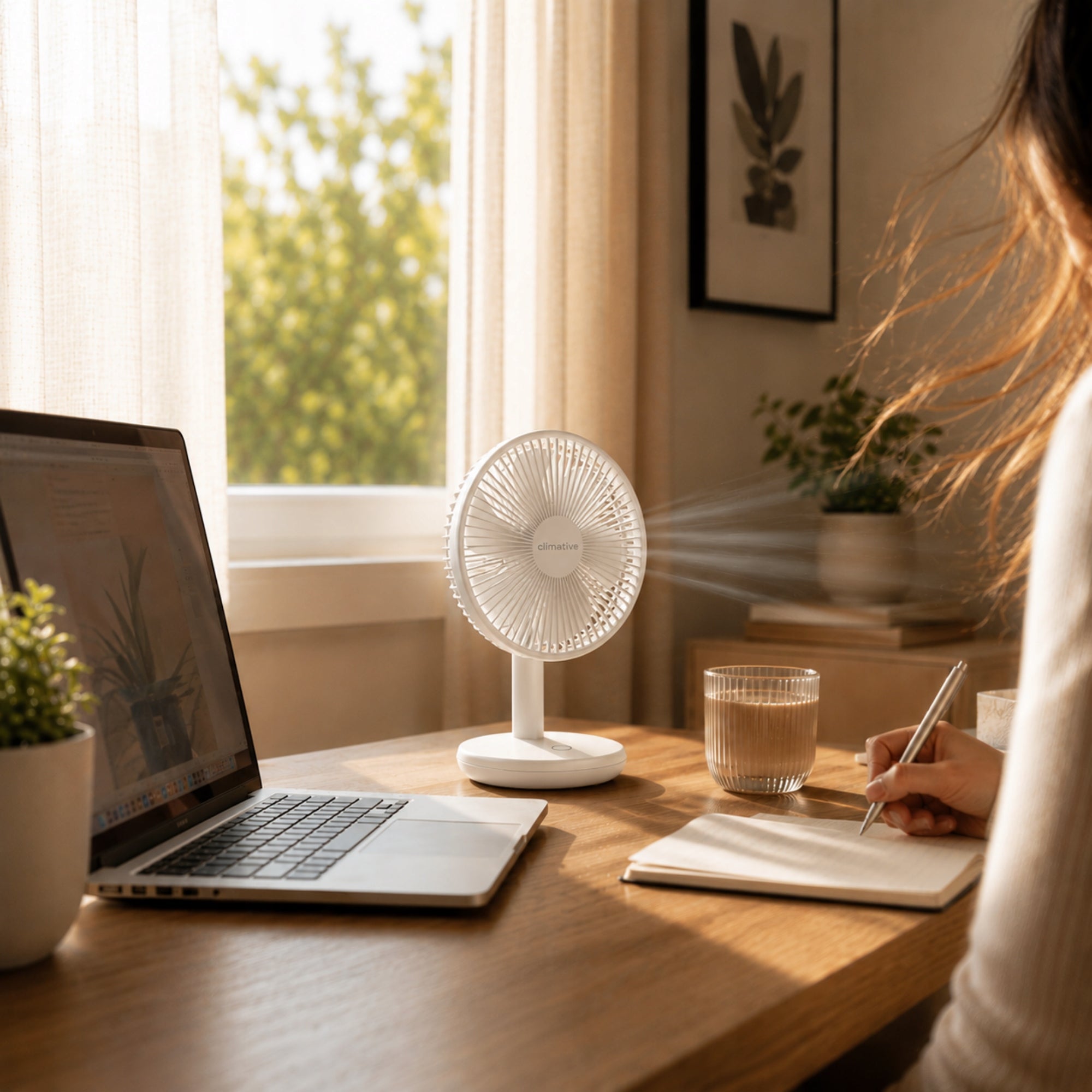 Desk Fan Small 10 h CLIMATIVE BreezGo Wireless QUIET Packaging status original