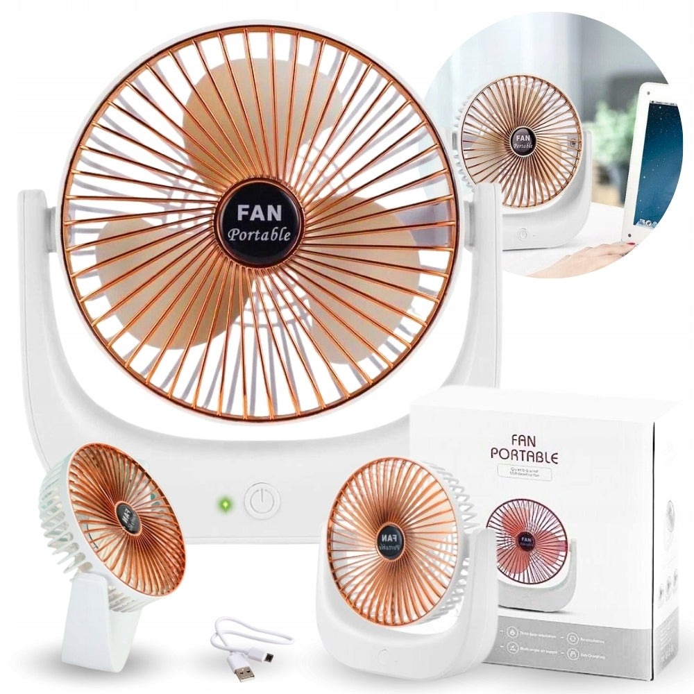 Desk Fan Standing Portable Mini Charging USB Copper