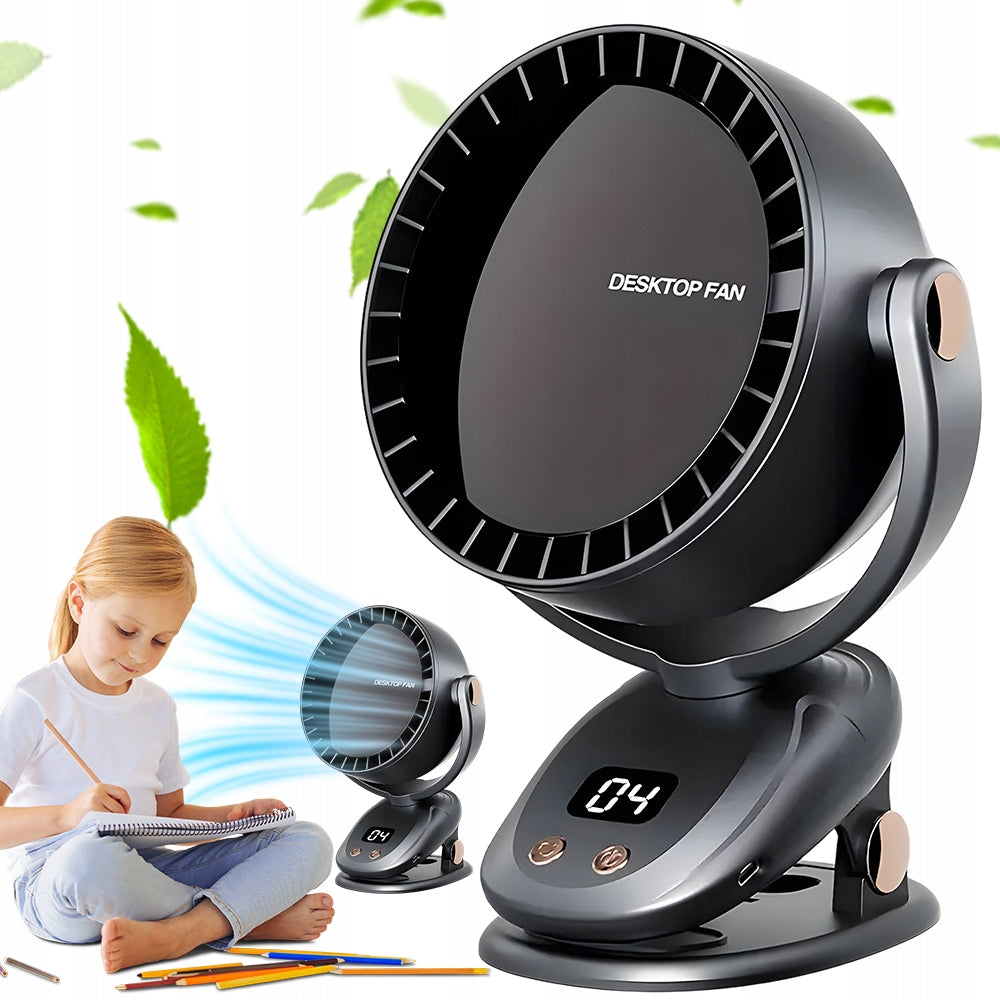 Desk Fan Windmill Portable Usb Clip Rechargeable Battery 3600mah 6 Modes Brand Bedee
