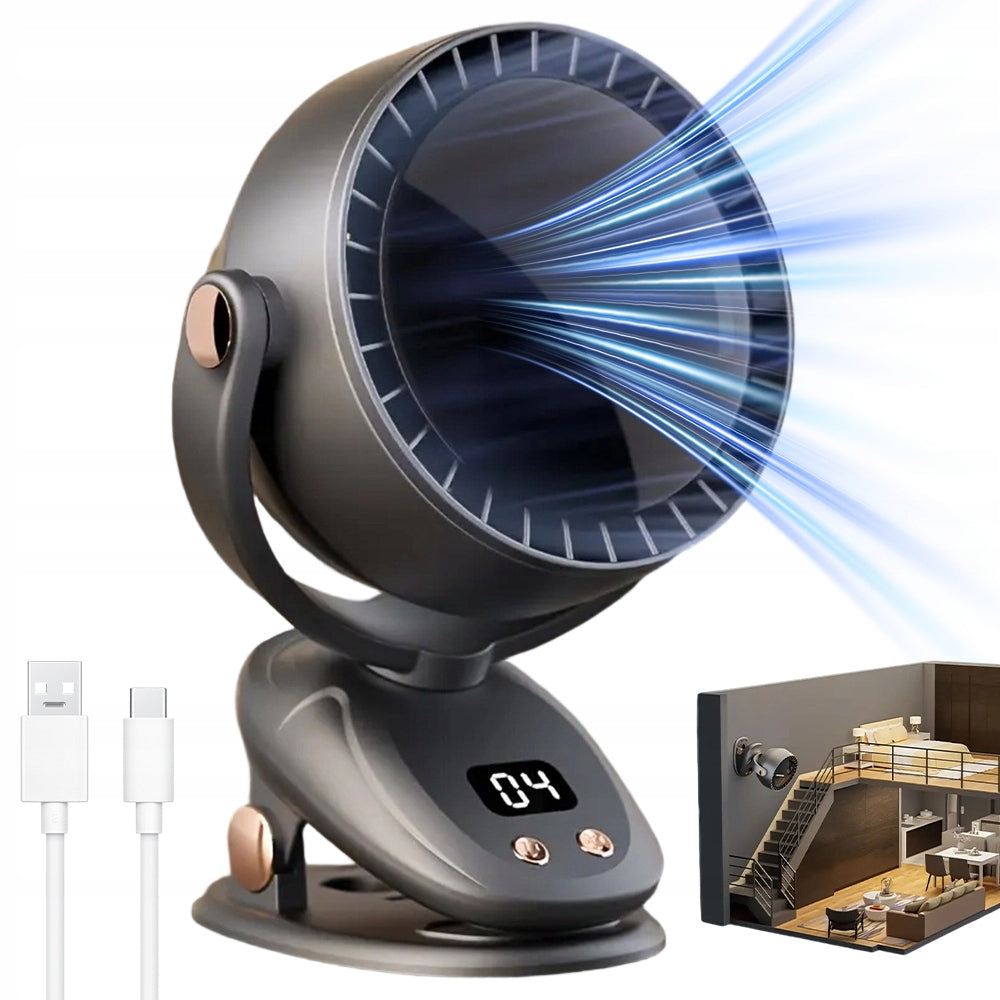 Desk Fan Windmill Portable Usb Clip Rechargeable Battery 3600mah 6 Modes Packaging status original