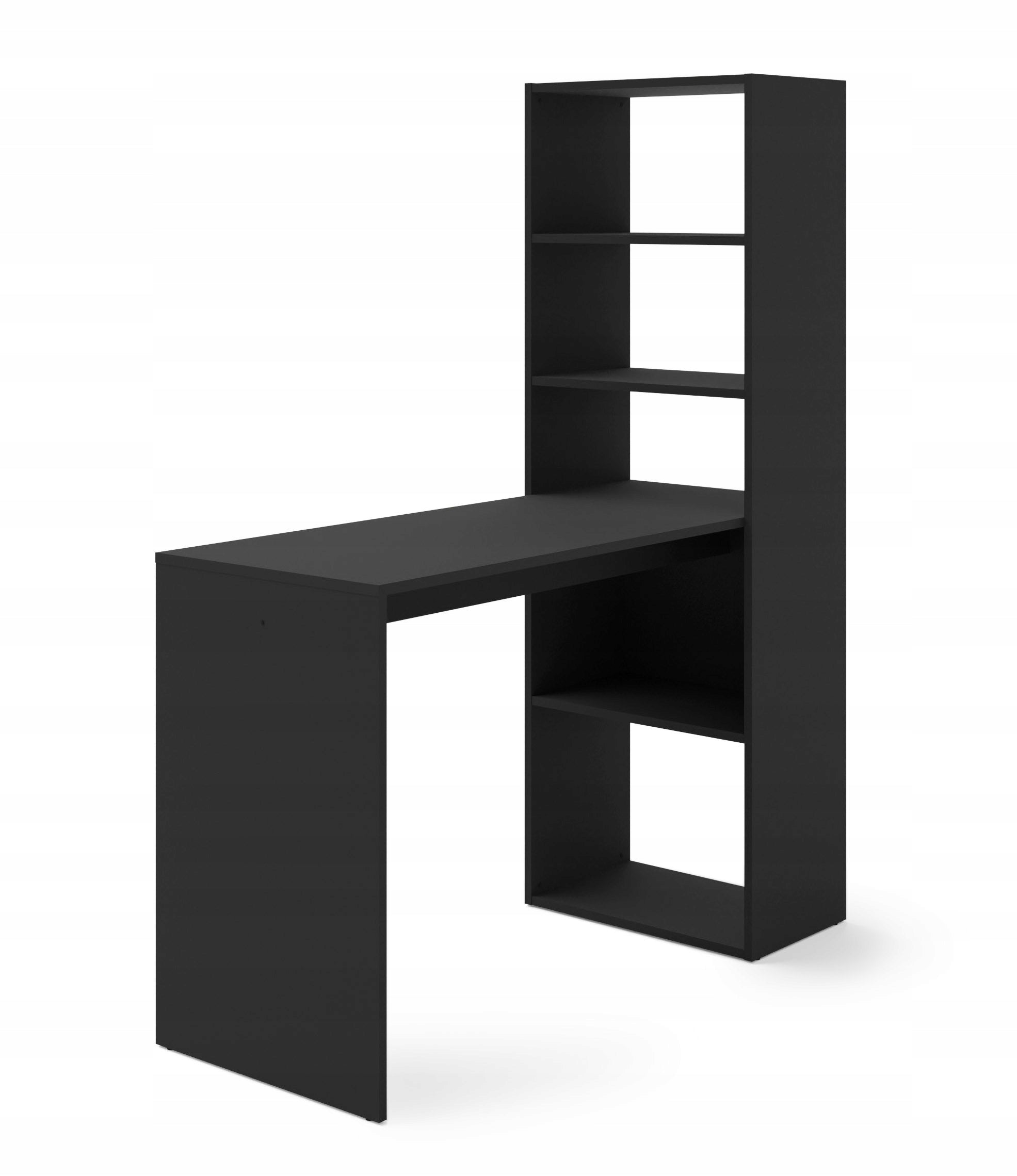 Desk HARMONY 150x50x120 computer with bookcase shelves BLACK MAT