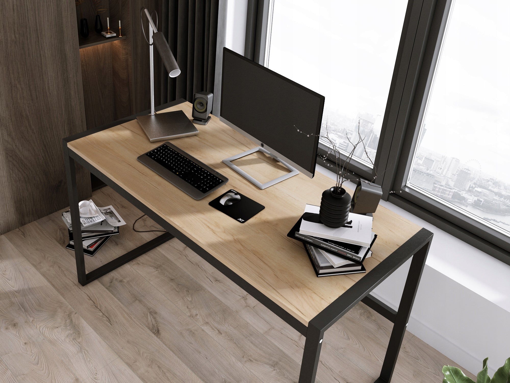 Desk Loft Industrial Oak Gold Craft Large 120\60 Brand Dpmeble