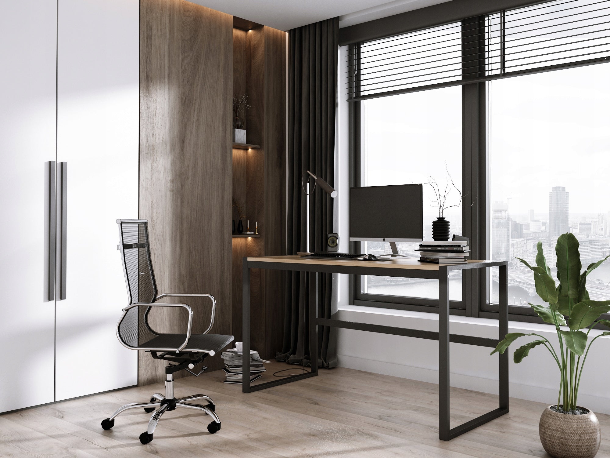 Desk Loft Industrial Oak Gold Craft Large 120\60 EAN (GTIN) 5904624778275