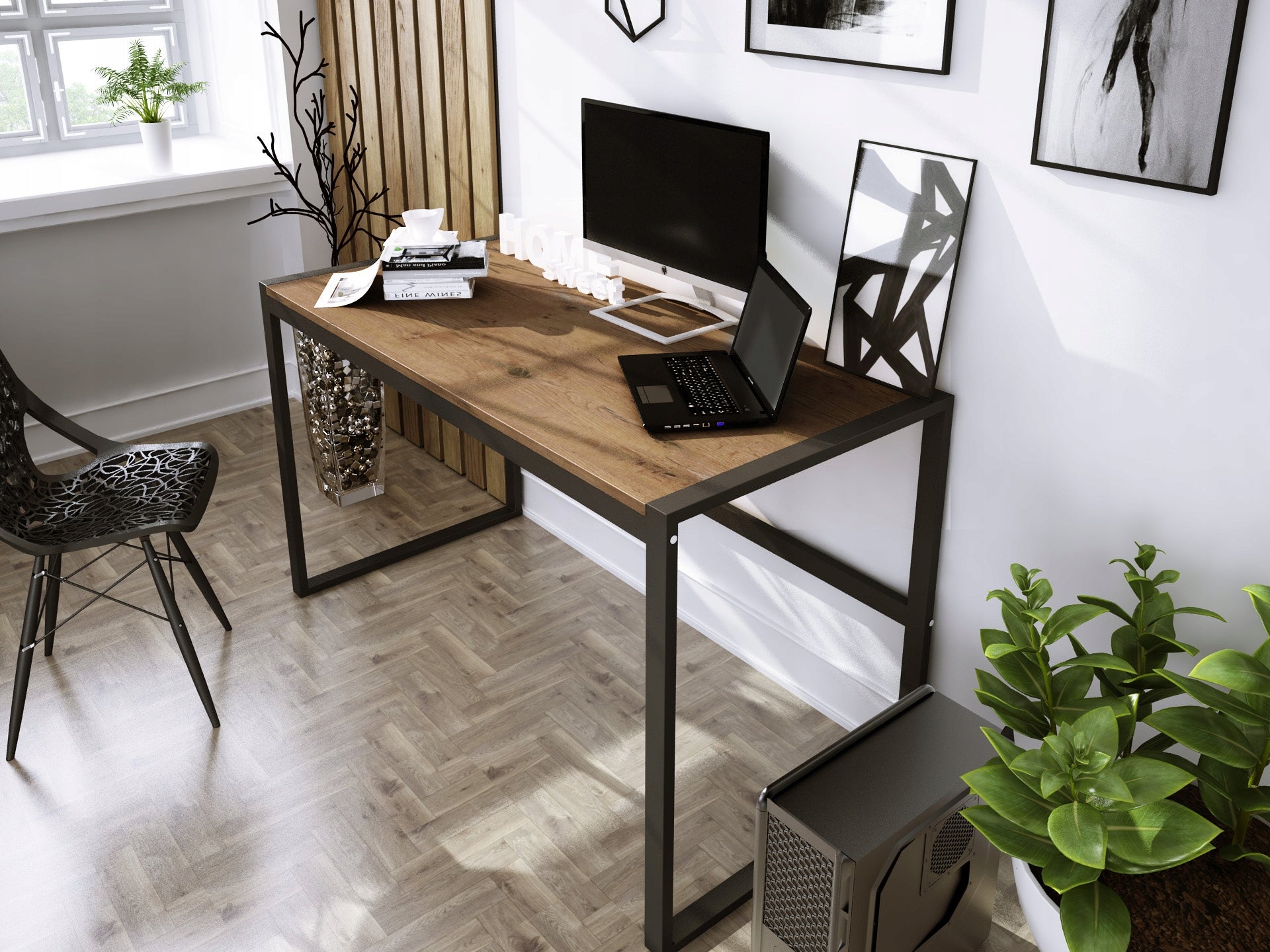 Desk Loft Industrial Oak Lancelot 98 x 60 x 75 cm EAN (GTIN) 5904624778046