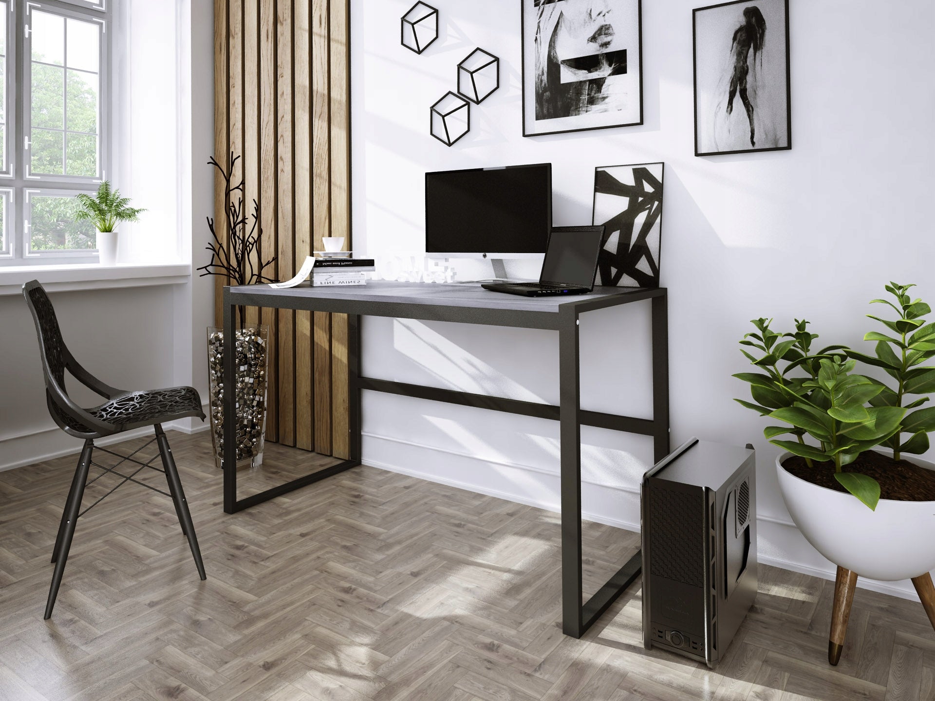 Desk Loft Oak Concrete Millenium 98 x 60 x 75 cm HIT!! shades of gray EAN (GTIN) 5904624778053