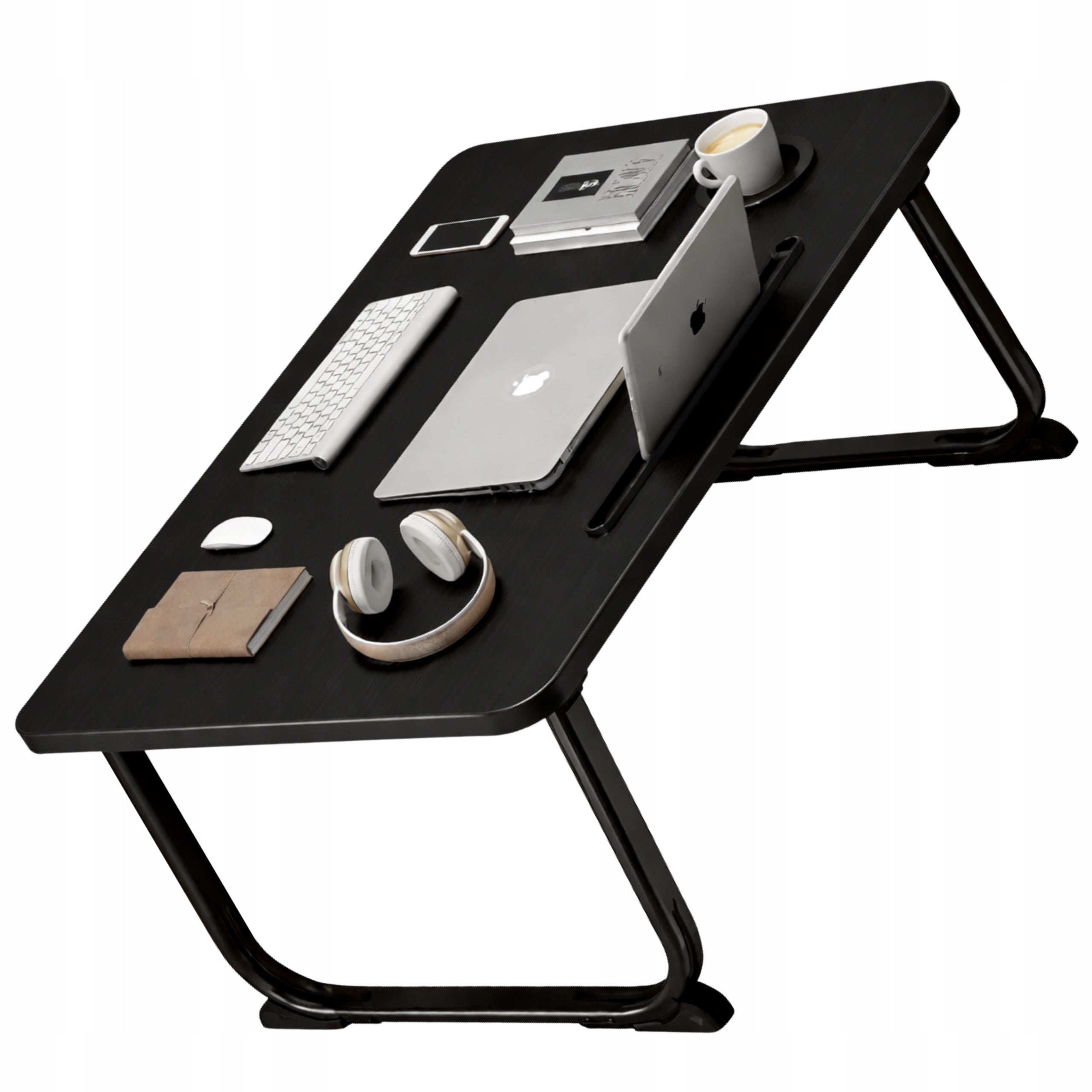 Desk Mobile Computer Laptop Table Tablet Black Folding Small Manufacturer code Biurko Mobilne Na Laptopa Czarne Składane