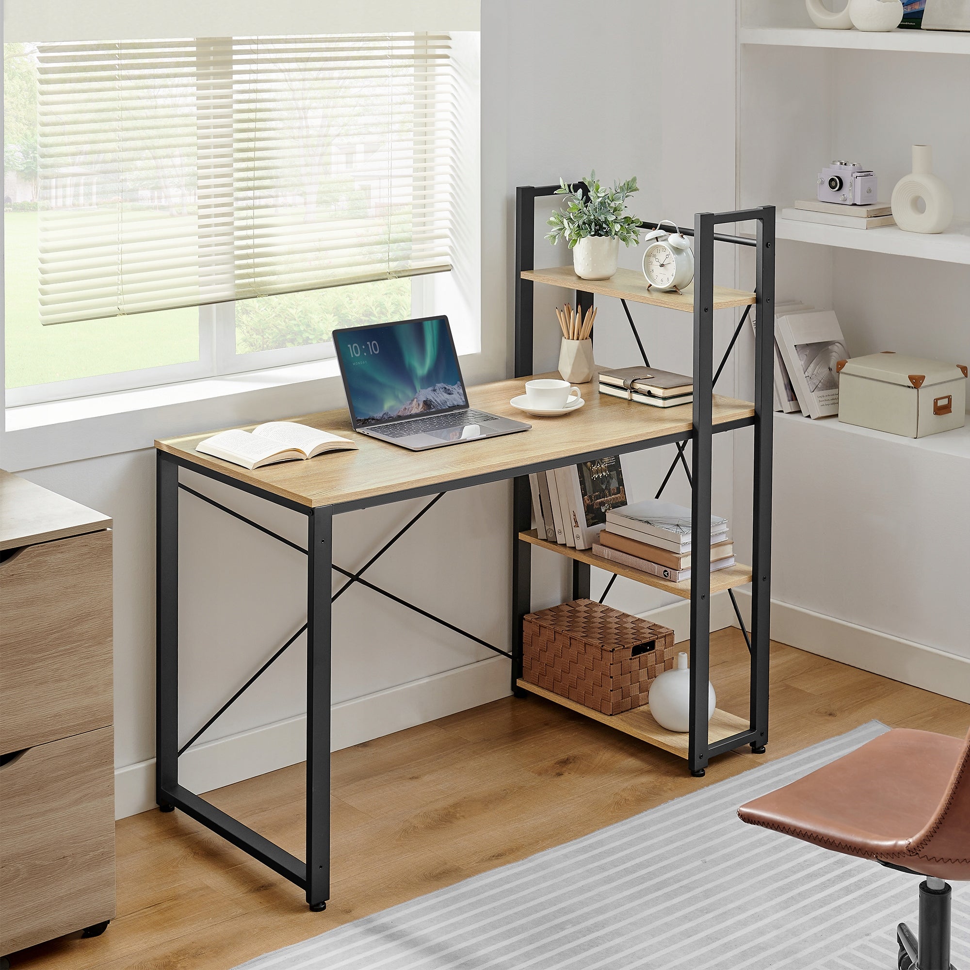 Desk Modern Computer Bookcase For Sonoma Cabinet Room EAN (GTIN) 5903332018253