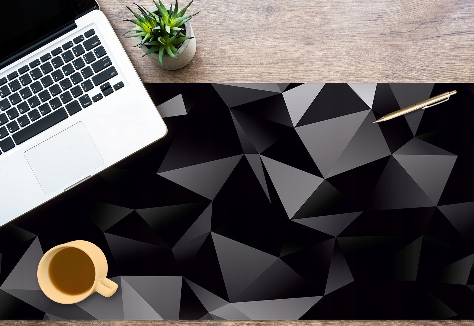 Desk Protective Mat 120x60 Black Abstract Packaging status original