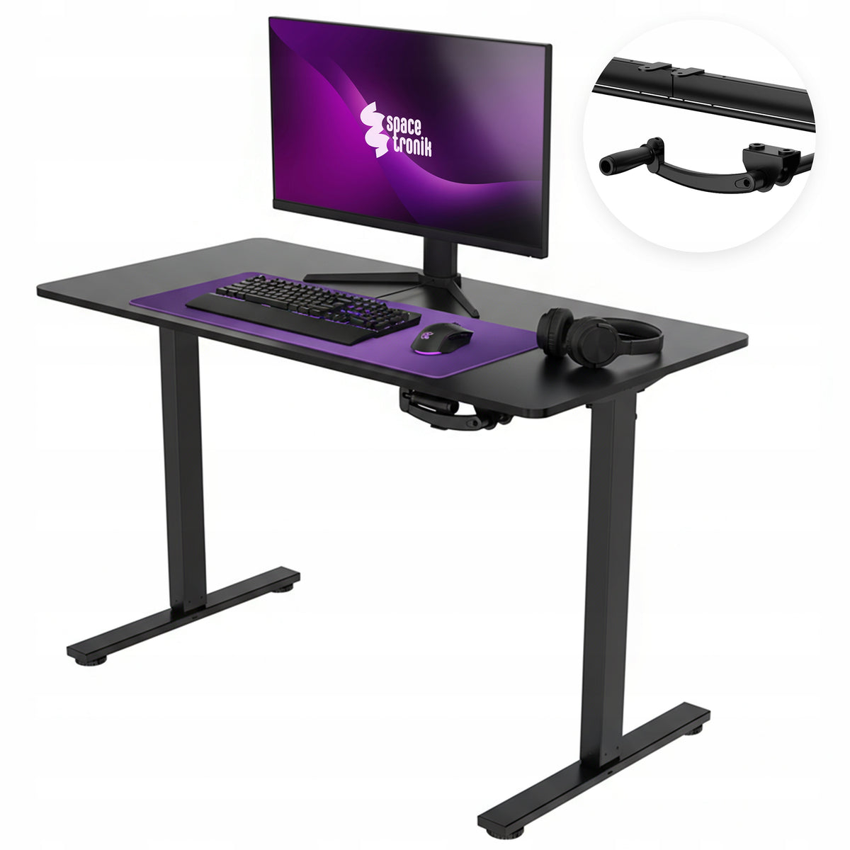 Desk Raised 100x60cm Height Adjustment72-109 Spacetronik black