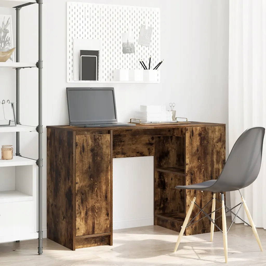 Desk Smoked oak 120x42x76 cm Glued wood Furniture color Burnt wood