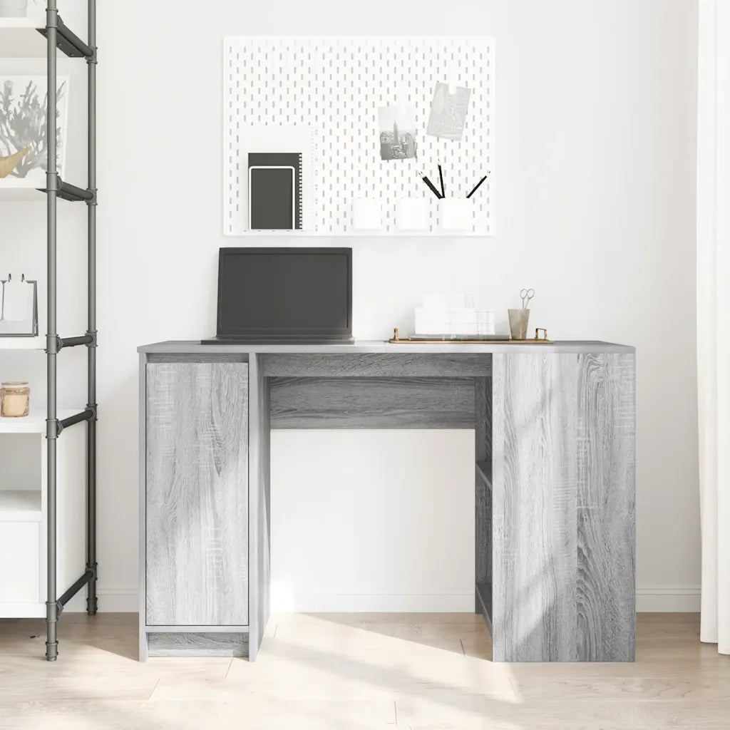 Desk Sonoma Grey 120x42x76 cm Glued wood Brand VidaXL