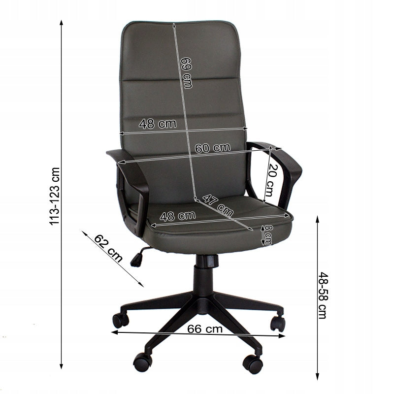 Desk Swivel Office Chair Faux Leather Grey High Back Office L228 Brand Escal