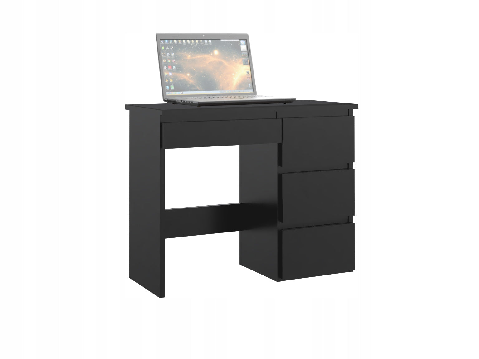 Desk black Beta 3 computer school 4 drawers 94x43 cm Manufacturer code Biurko Beta 3 Czarne