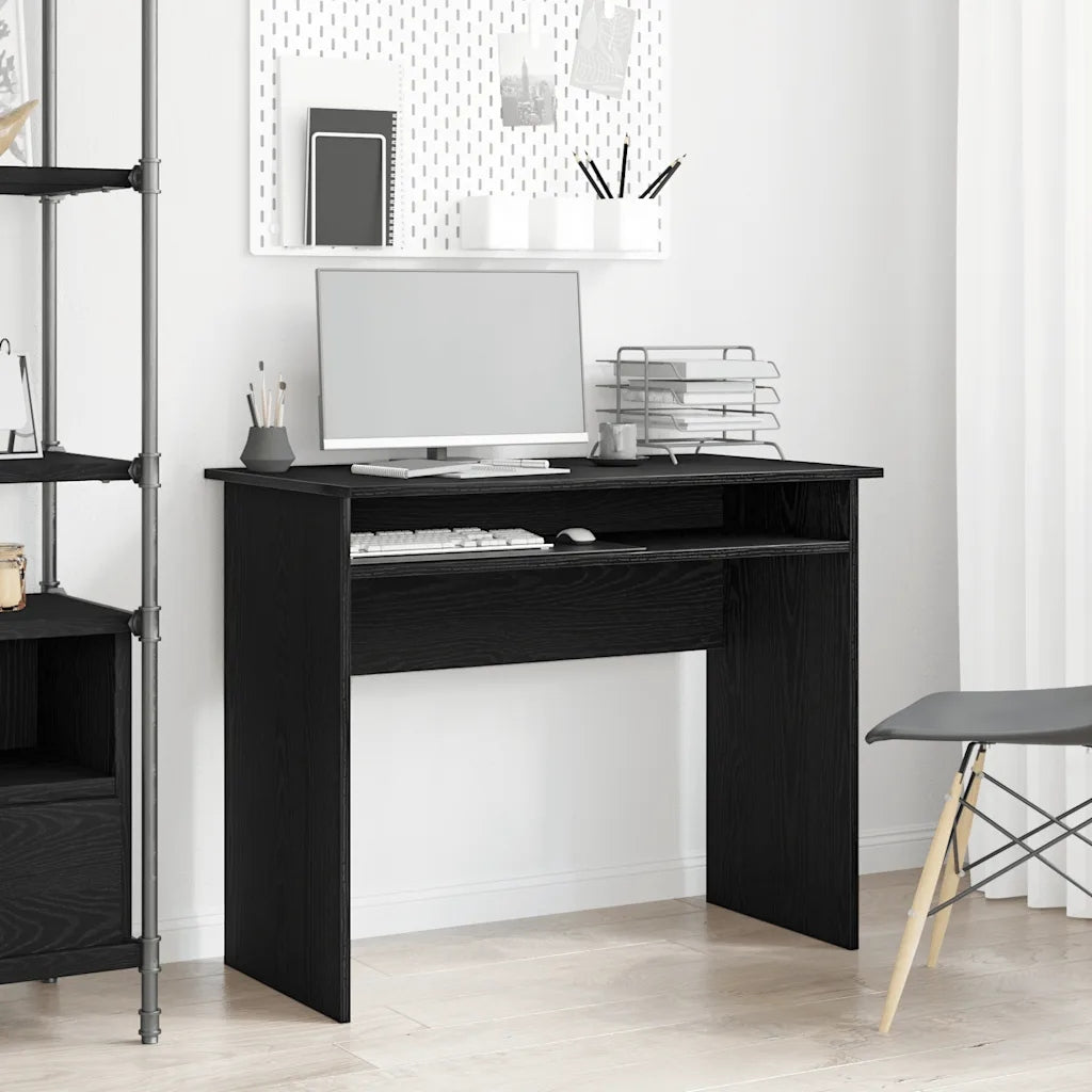 Desk, black oak, 90x50x74 cm, wood-based material Furniture color black