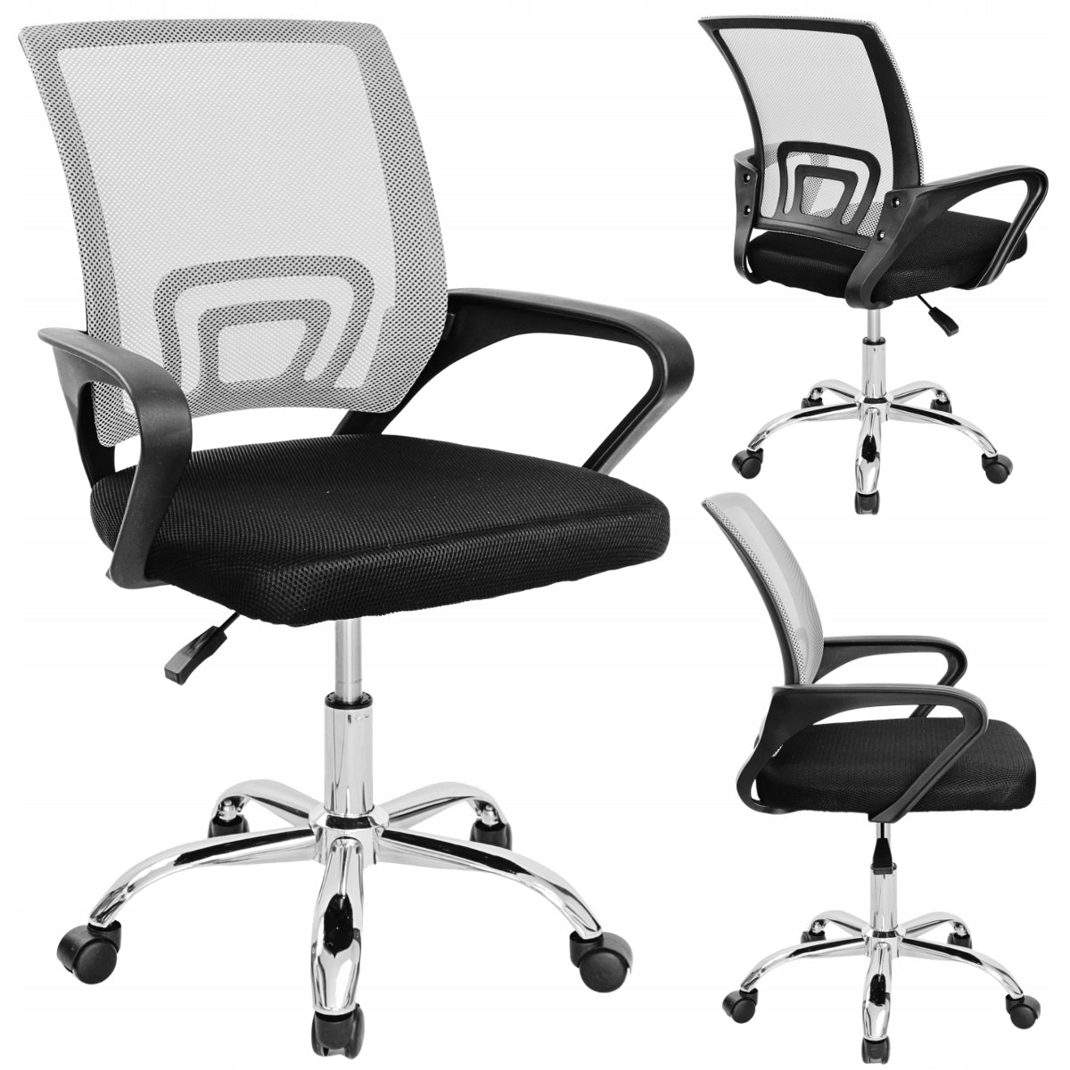Desk chair GREY profiled with mesh backrest YOUTH L002