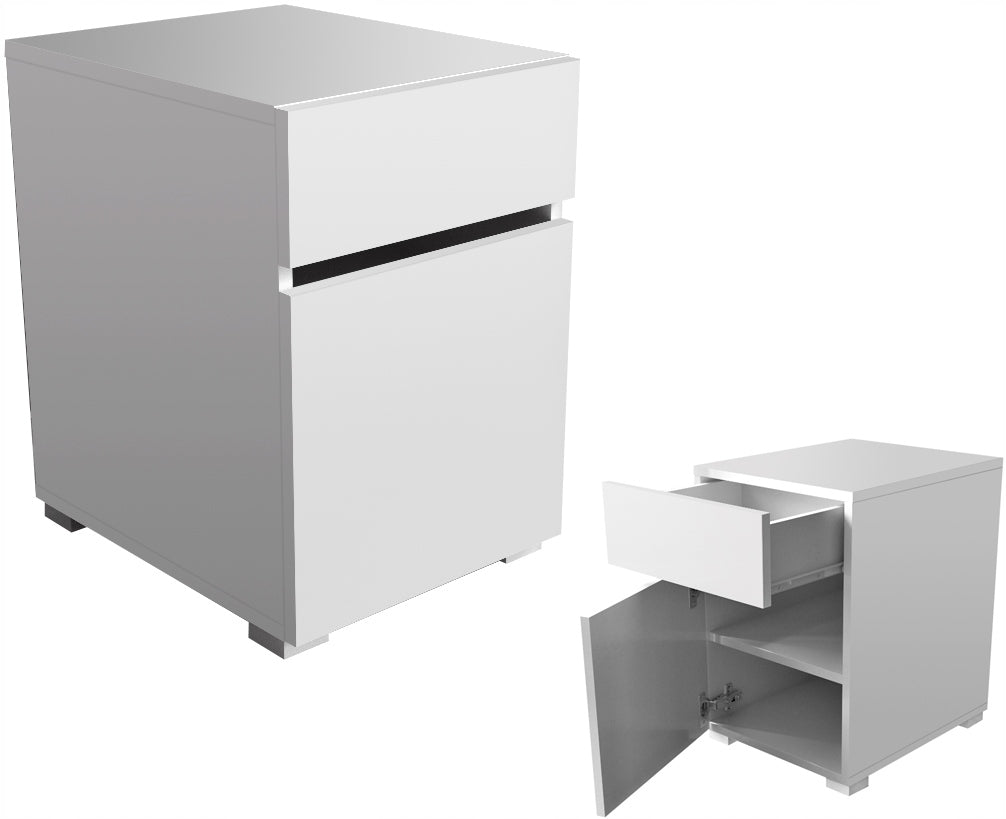 Desk container 40 white mat filing cabinet printer 40cm