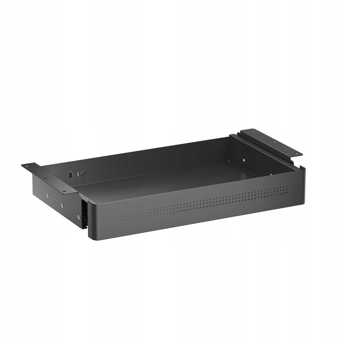 Desk drawer with USB-A/C ports 48x26 8kg Spacetronik steel black EAN (GTIN) 5903031058420