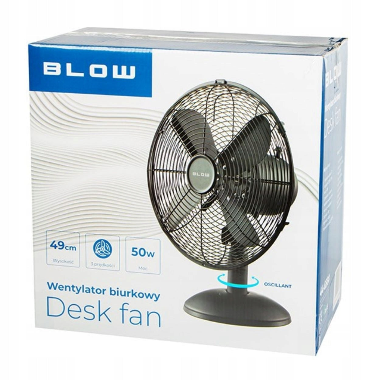 Desk fan BLOW 44-658 fan POWERFUL QUIET oscillation black Control mechanical