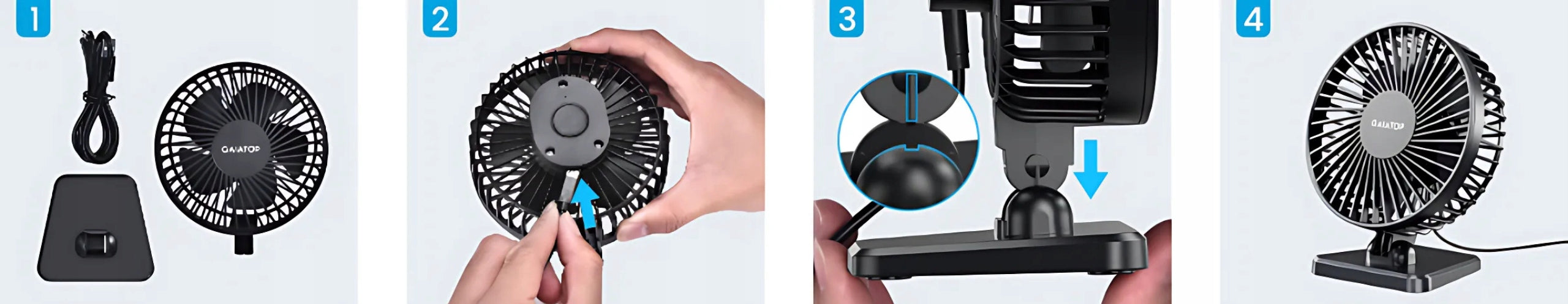 Desk fan for USB quiet small has 3 speeds 11cm Functions tilt angle adjustment