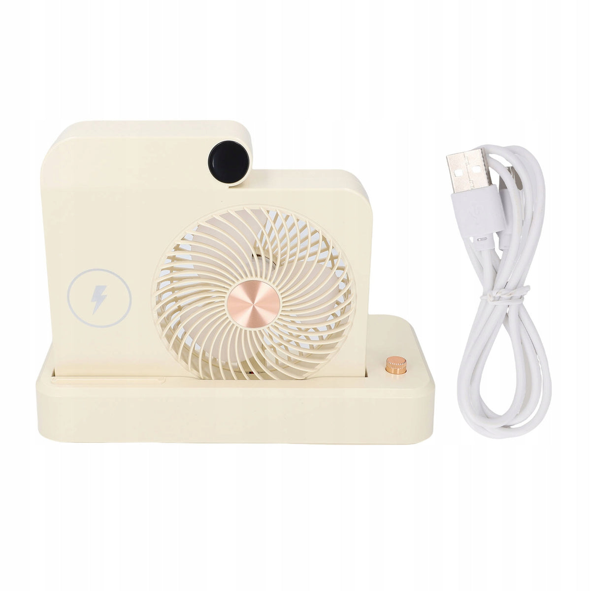 Desk fan with wireless charging station 100 gears T6 Color multicolor