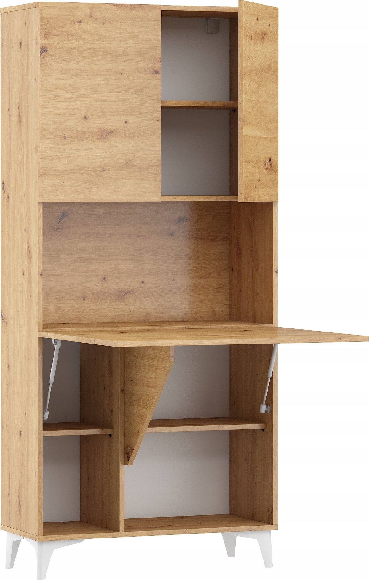 Desk folding cabinet bookcase MEGAN 1 80 x 36 x 175 cm oak artisan table EAN (GTIN) 5903769712823