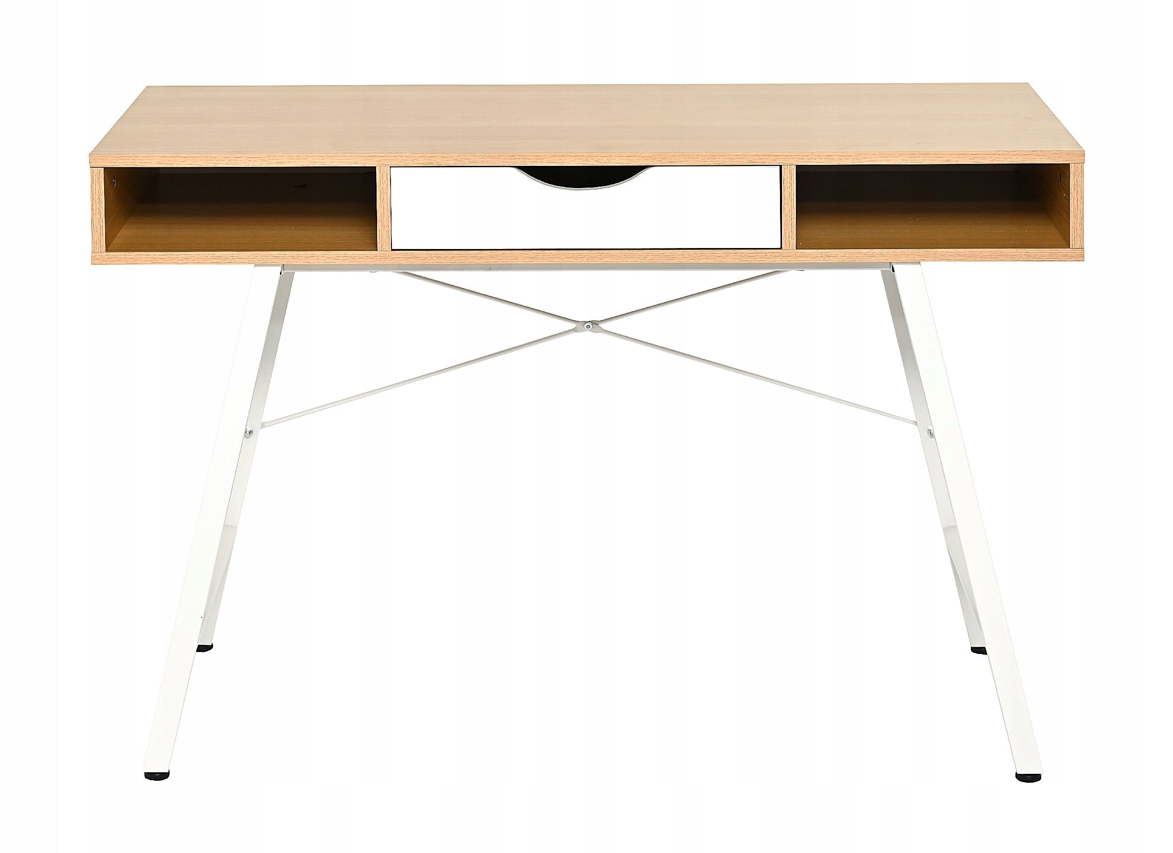 Desk for office and youth room wooden white Scandinavian legs Manufacturer code OTE-BIUR-LOMMA