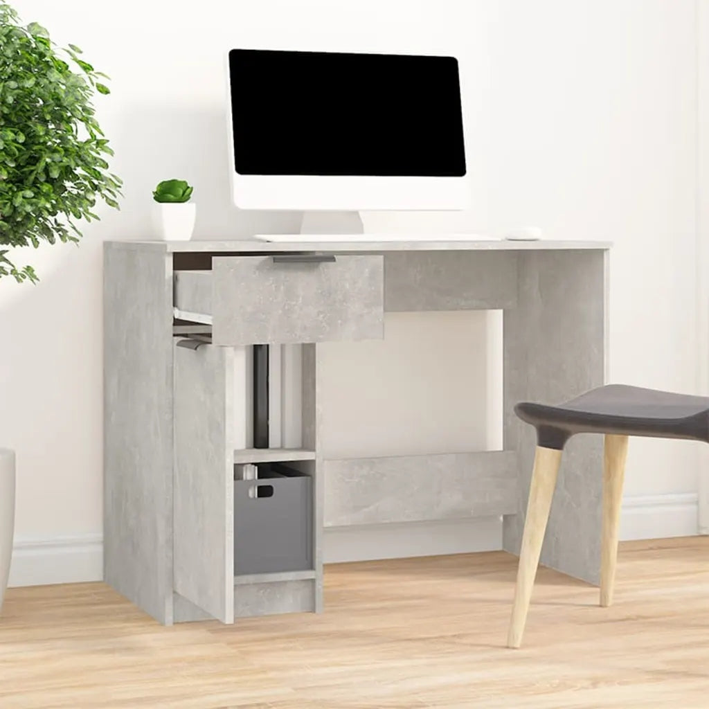 Desk, grey concrete, 100x50x75 cm, wood-based material Brand VidaXL