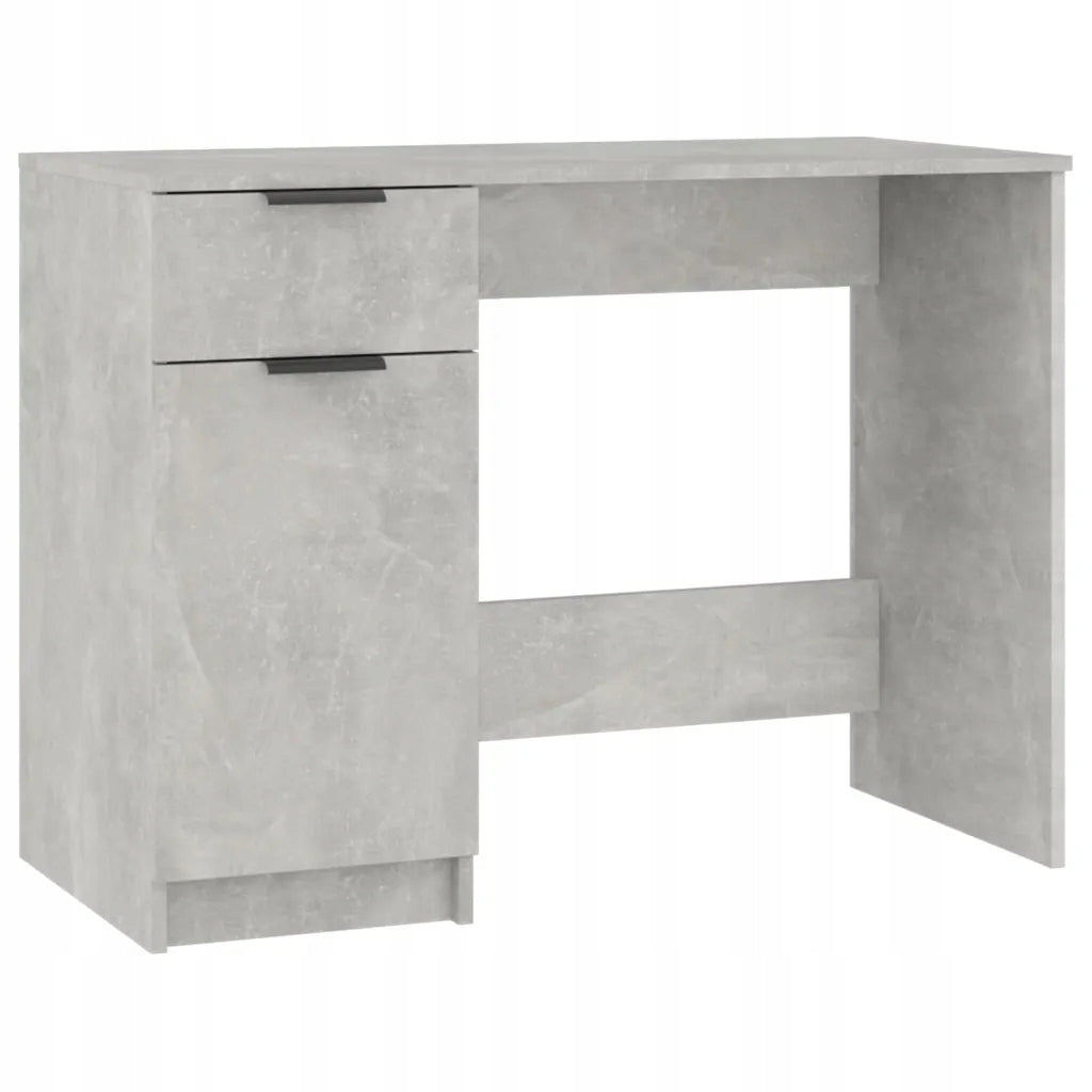 Desk, grey concrete, 100x50x75 cm, wood-based material