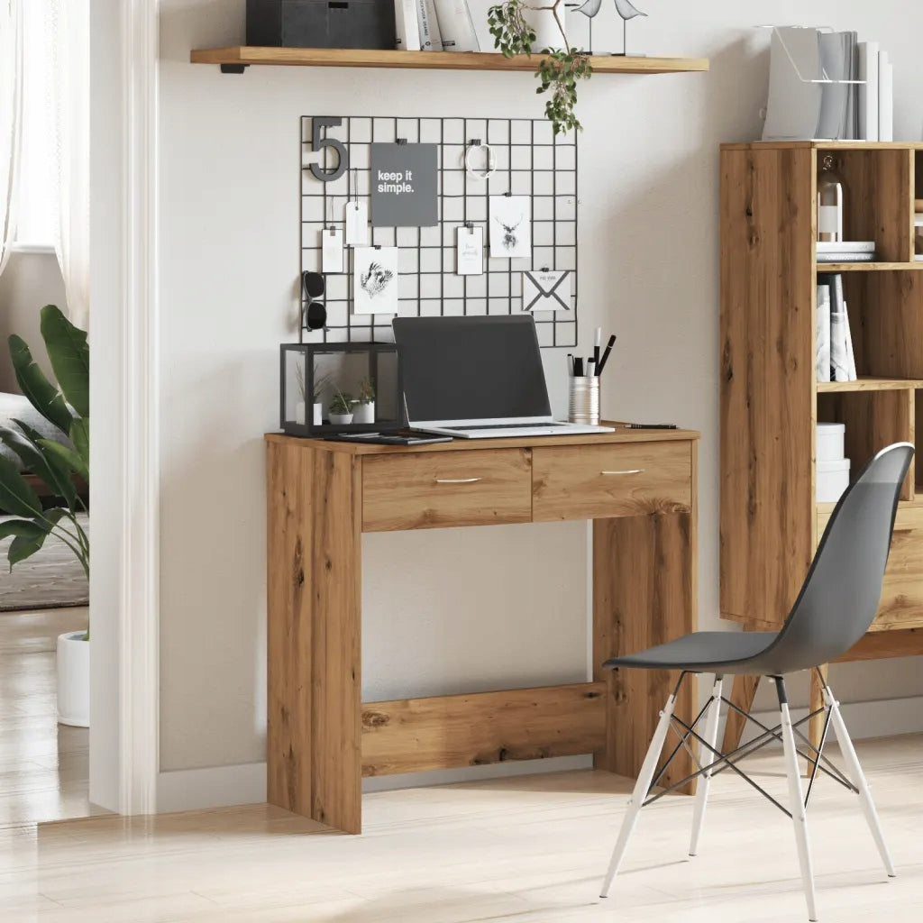 Desk oak artisian 80x40x75 cm with drawers Brand no brand