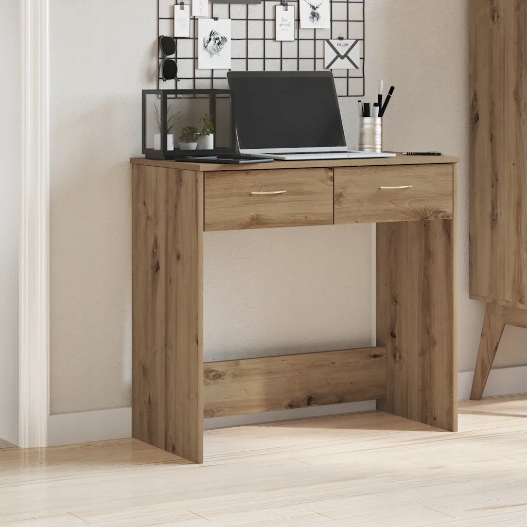 Desk oak artisian 80x40x75 cm with drawers Furniture color artisan oak