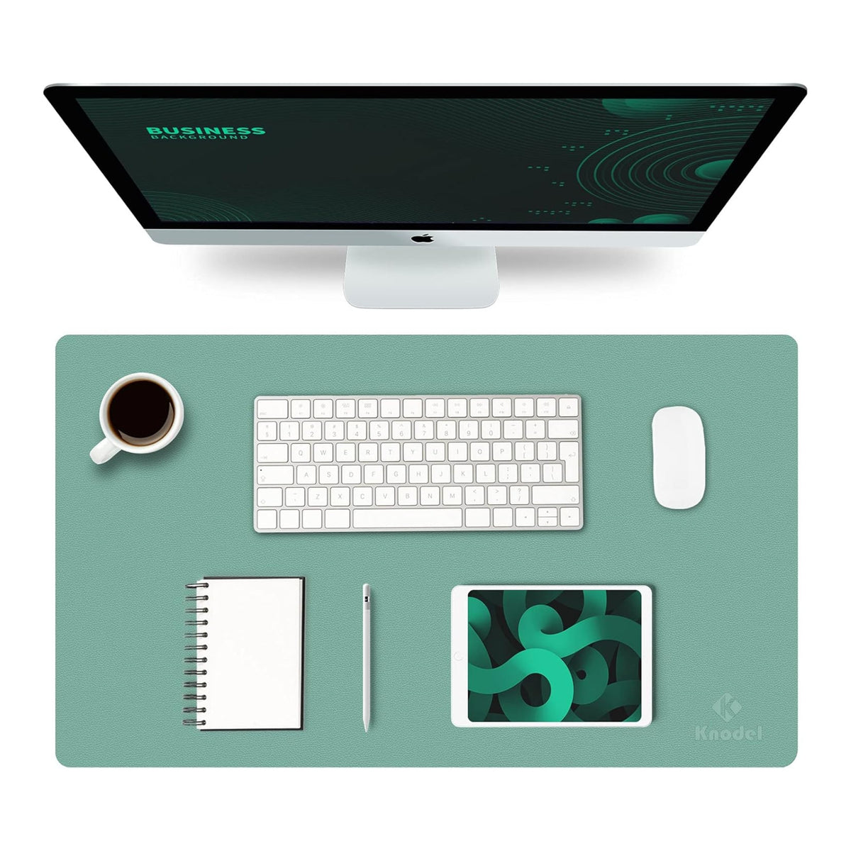 Desk pad for laptop for writing mouse 35x60 cm green PVC