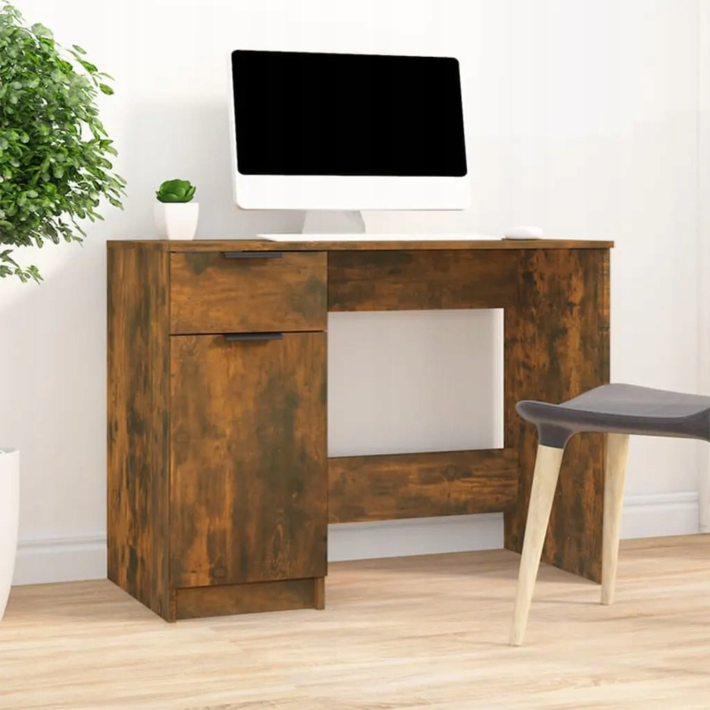 Desk, smoky oak, 100x50x75 cm, wood-based material Furniture color shades of brown