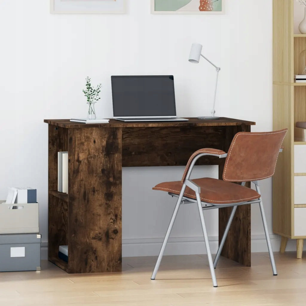 Desk, smoky oak, 100x55x75 cm, material Furniture color shades of brown