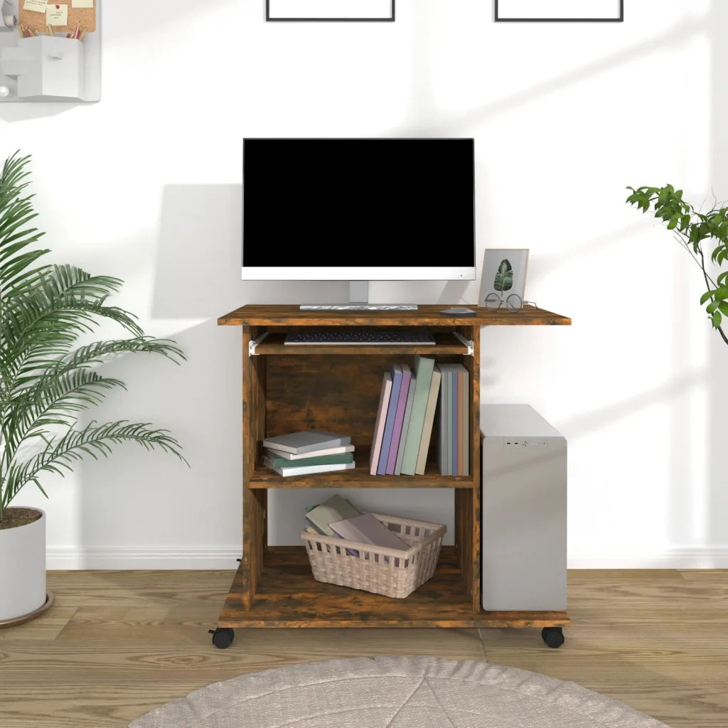 Desk, smoky oak, 80x50x75 cm, wood-based material Furniture color natural oak