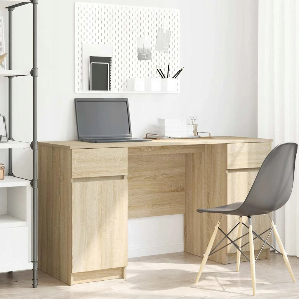 Desk sonoma oak 140 x 49 x 76 cm Wood-based material Furniture color shades of beige