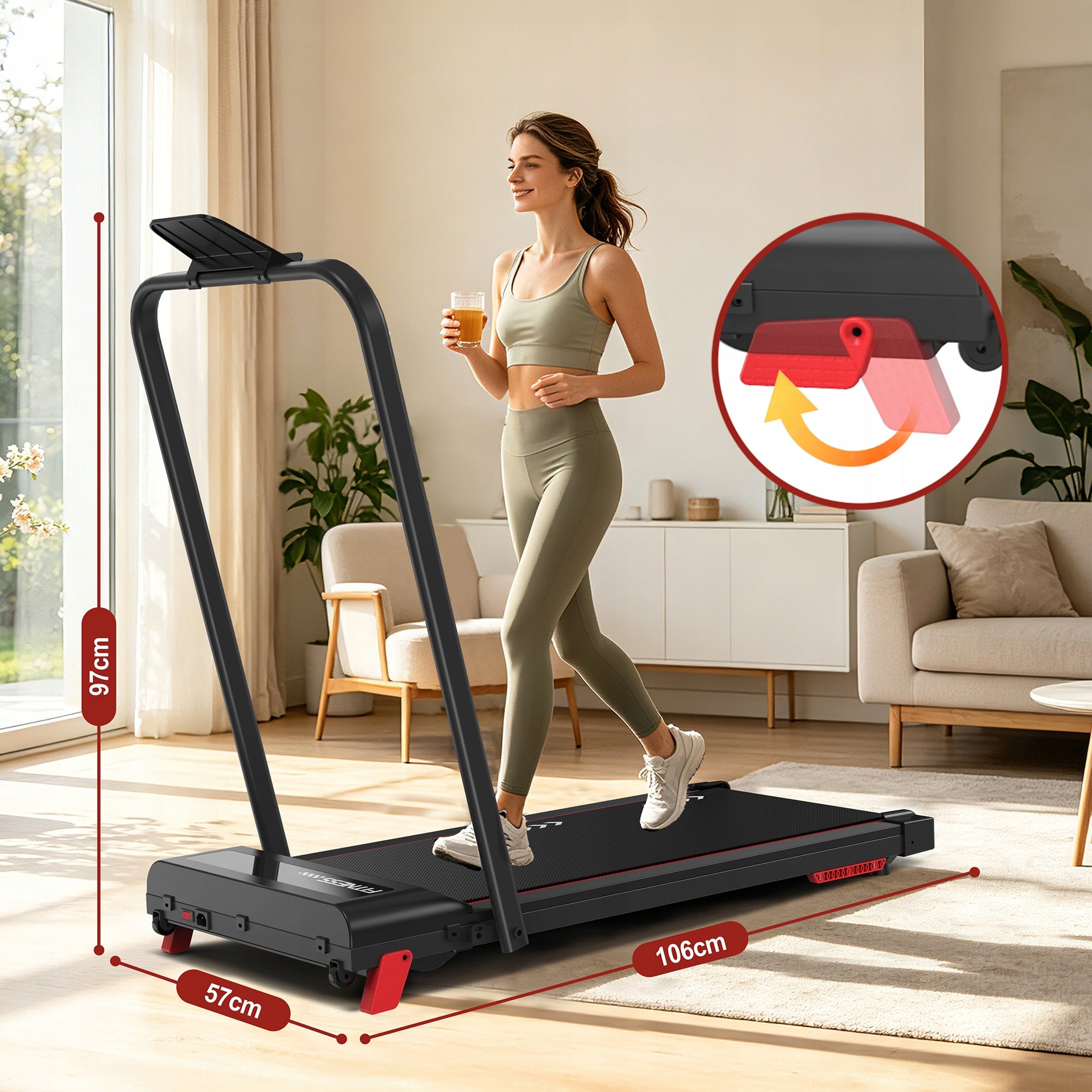 Desk treadmill 2in1 10km/h, 2,5HP, quiet, foldable for home and office Model other