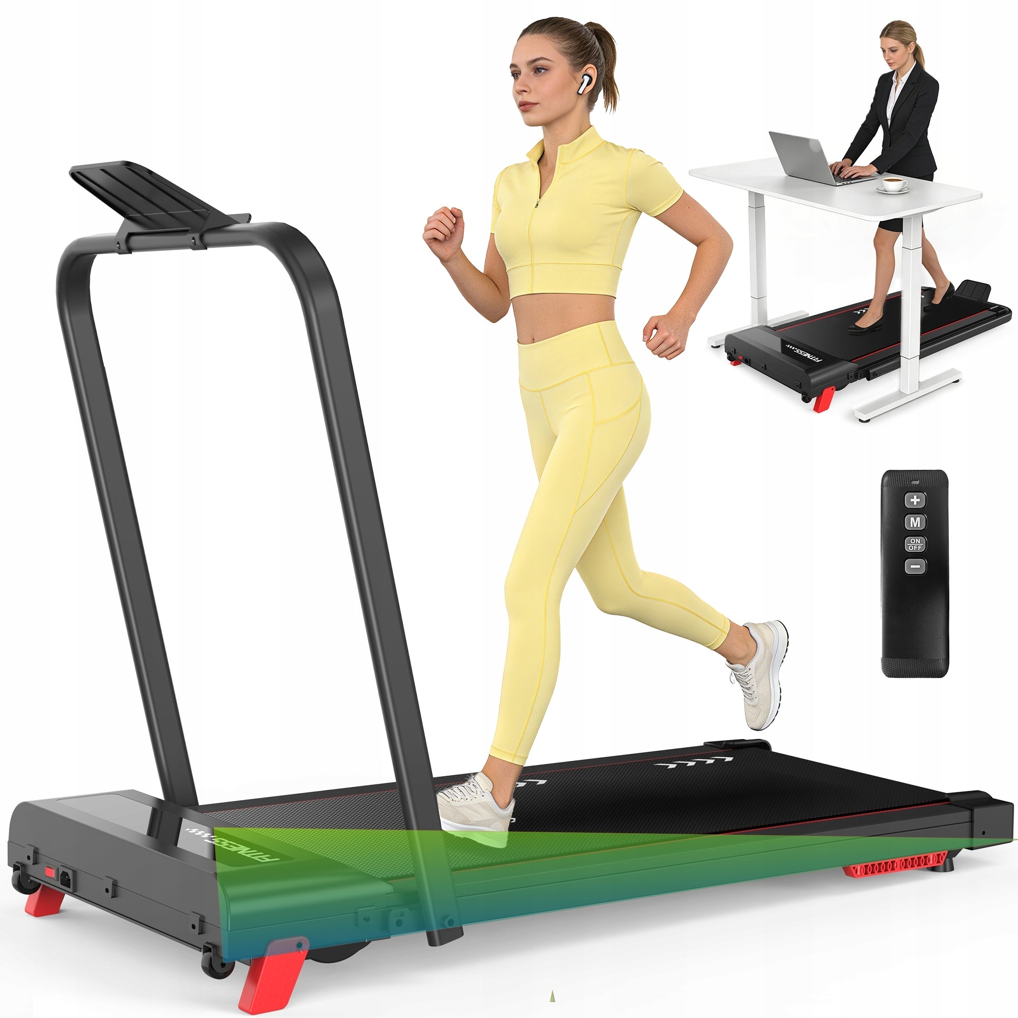 Desk treadmill 2in1 10km/h, 2,5HP, quiet, foldable for home and office