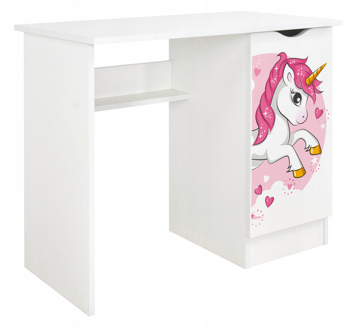 Desk with Cabinet Roma White for Children Unicorn UV 90x50x77 cm