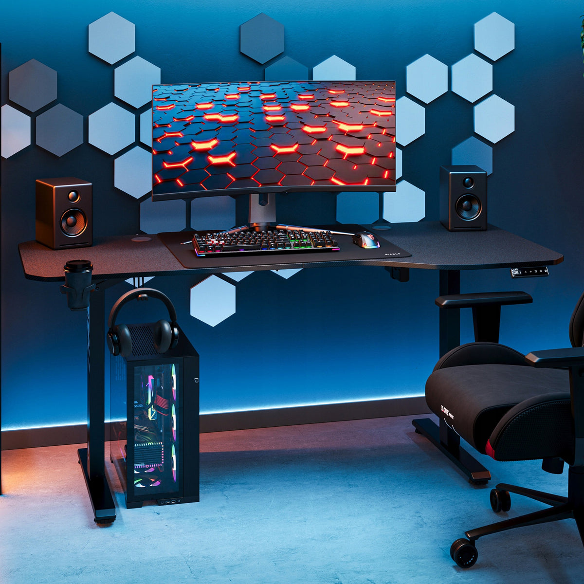 Desk with Electric Height Adjustment 160cm DIABLO X-TENSIO Black Packaging status original