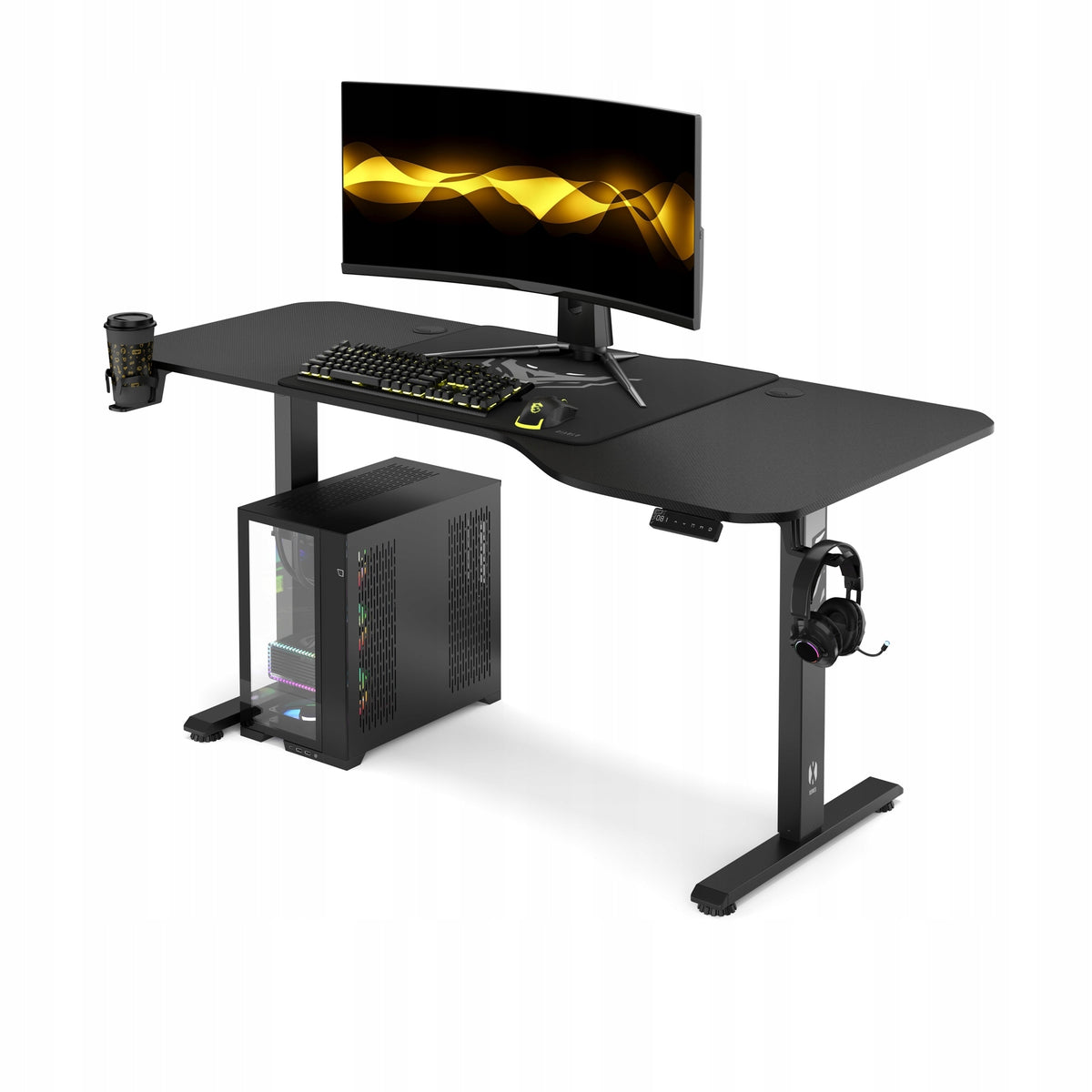 Desk with Electric Height Adjustment 160cm DIABLO X-TENSIO Black