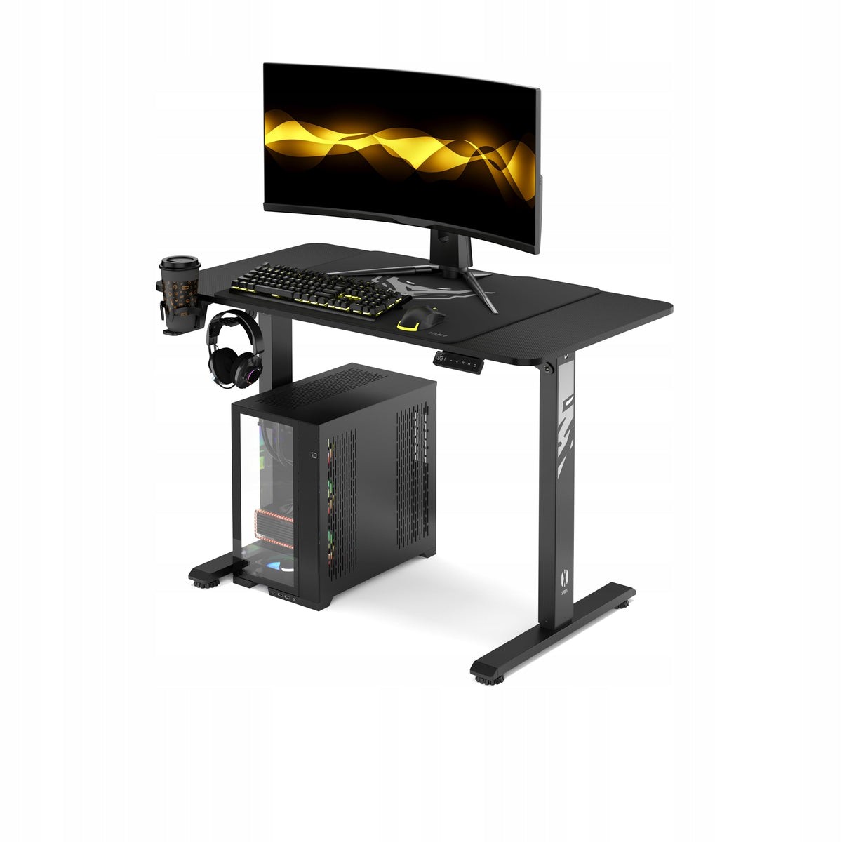 Desk with Electric Height Adjustment Small 110 cm DIABLO X-TENSIO Black