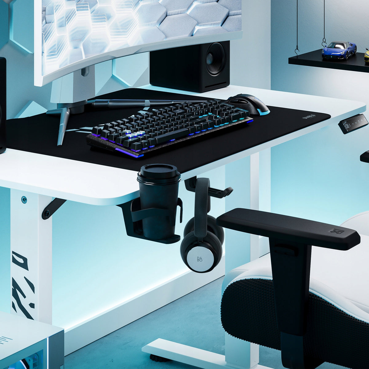 Desk with Electric Height Adjustment Small 110 cm DIABLO X-TENSIO White Brand Diablo Chairs